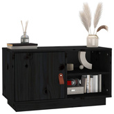 vidaXL Szafka pod TV, czarna, 70x34x40 cm, lite drewno sosnowe