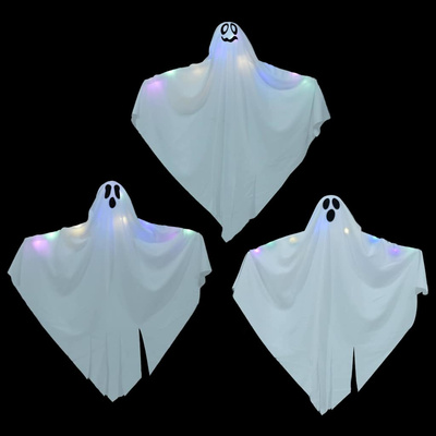 Zawieszany Duch Halloween 3 pcs Biały 52 x 62 cm Poliester