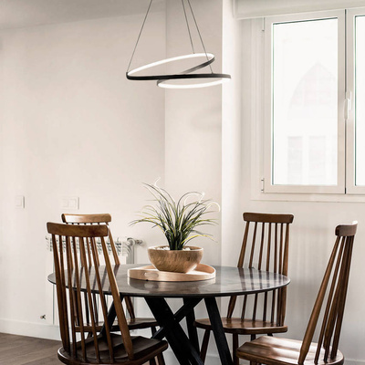 Lampa dekoracyjna wisząca led 60w czarna DL-J06 + Pilot