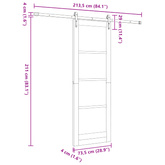 Drzwi przesuwne ORKDAL 73,5 x 211 cm Lite drewno sosnowe