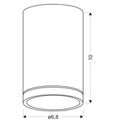 Lampa sufitowa tuba okrągła srebrna 10 cm 1xGU10 natynkowa
