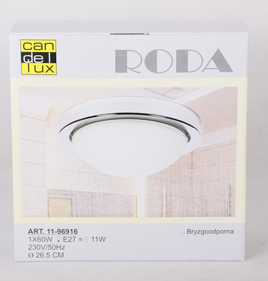 Plafon chrom 28cm lampa do łazienki IP44 60W E27 Roda Candellux 11-9691