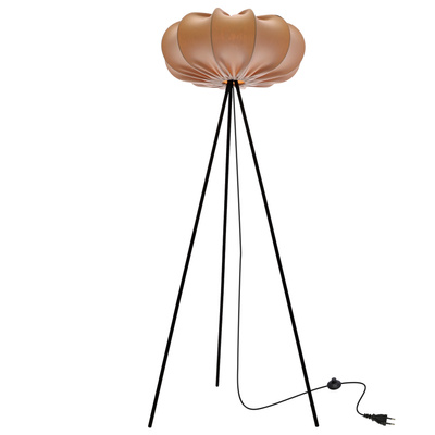 Lampa podłogowa CAFEE’ z abażurem beżowym frappe 52 cm - lampa stojąca w stylu skandynawskim E27