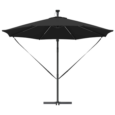 Parasol plażowy 294 x 294 x 248 cm Poliester i aluminium Czarny