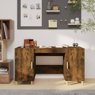 vidaXL Biurko, przydymiony dąb, 140x50x75 cm, materiał drewnopochodny model standard