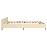 vidaXL Rama łóżka z zagłówkiem, kremowa, 180x200 cm, obita tkaniną model standard