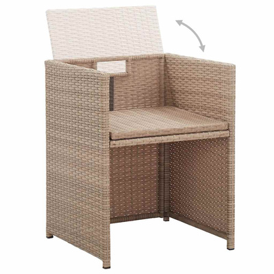 15-cz. zestaw mebli ogrodowych z poduszkami, rattan PE, beżowy