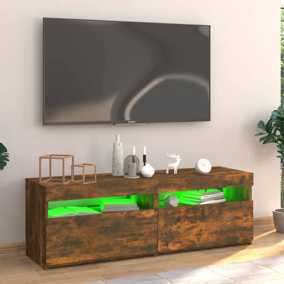 vidaXL Szafka pod TV z oświetleniem LED, przydymiony dąb, 120x35x40 cm wariant 4