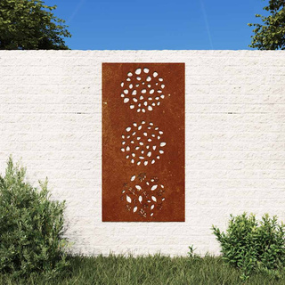 Ogrodowa dekoracja ścienna, 105x55 cm, stal kortenowska, liście