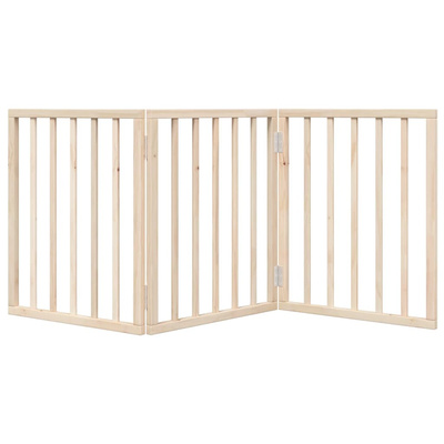 Bramka dla psa składana 3 panele 150 cm drewno topolowe