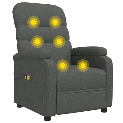 vidaXL Elektryczny fotel masujący, ciemnoszary, tkanina