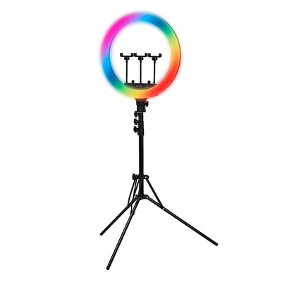 GLOW lampa pierścieniowa ring 18" RGB bsc ze statywem 45W 148023