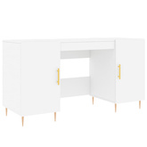 vidaXL Biurko, białe, 140x50x75 cm, materiał drewnopochodny wariant 10