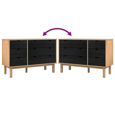 Szafka z Szufladami z szufladą OTTA Czarny 111 x 43 x 73,5 cm