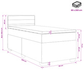Łóżko kontynentalne z materacem kremowy 80 x 200 cm tkanina