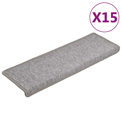 Maty na schody 15 szt. 65x21x4 cm Jasnoszary prostokątny brzeg