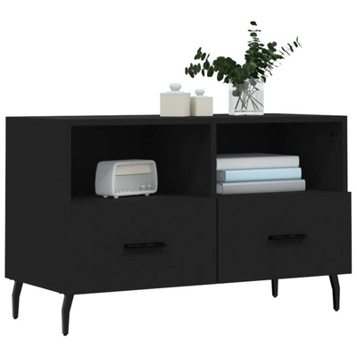 Szafka pod TV, czarna, 80x36x50 cm, materiał drewnopochodny vidaXL