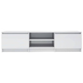 vidaXL Szafka pod TV, wysoki połysk, biała, 140x40x35,5 cm