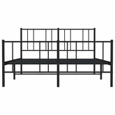Metalowa rama łóżka z wezgłowiem i zanóżkiem, czarna, 120x200cm vidaXL