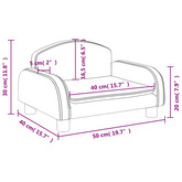 vidaXL Sofa dla dzieci, czarna, 50x40x30 cm, sztuczna skóra