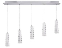 Lampa wisząca chrom kryształ listwa 5 Emo 35-18604
