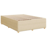 Łóżko kontynentalne z materacem kremowy 140 x 200 cm tkanina