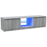vidaXL Szafka pod TV z LED, szary dąb sonoma, 120x30x35,5 cm