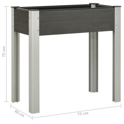 Podwyższona donica ogrodowa, 75x40x75 cm, WPC, szara