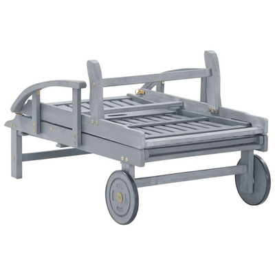 vidaXL Ogrodowy leżak z poduszką, lite drewno akacjowe