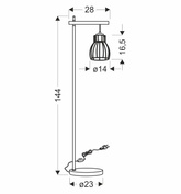 Lampa podłogowa czarna klosz koszyczek stalowy Bernita 51-78766