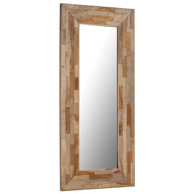 vidaXL Lustro z ramą z drewna tekowego z odzysku, 50 x 110 cm