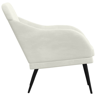 Fotel, kremowy, 63x76x80 cm, obity aksamitem vidaXL