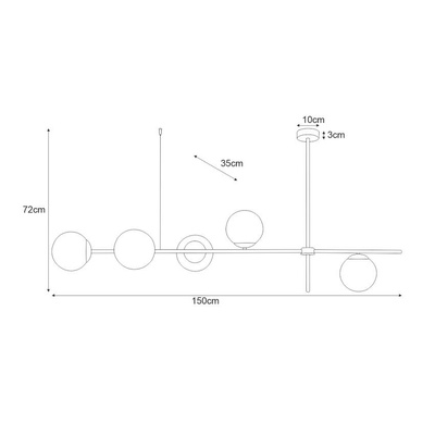 Lampa sufitowa K-4738 z serii VUELTA