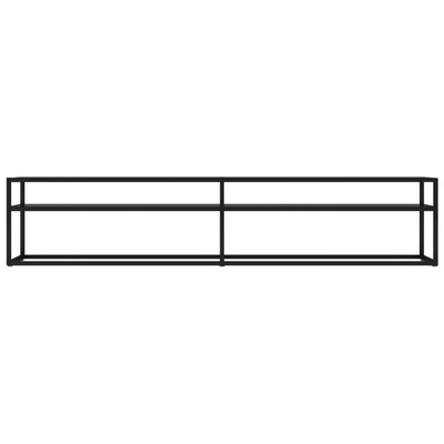 vidaXL Szafka pod TV, czarna, 200x40x40,5 cm, hartowane szkło