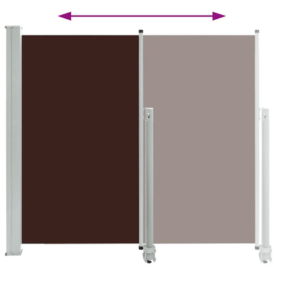 Wysuwana markiza boczna na taras, 160 x 300 cm, brązowa