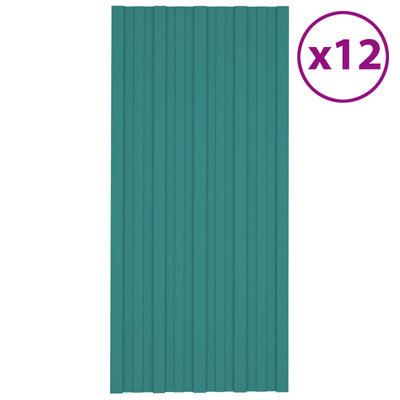 Panel dachowy 12 pcs zielony 100 x 45 cm Stal galwanizowana