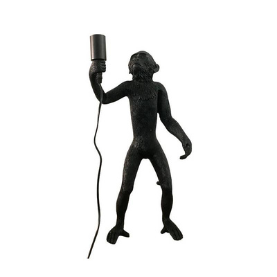 Lampa Stołowa Czarna Małpa 55cm Abruzzo Cezar E27