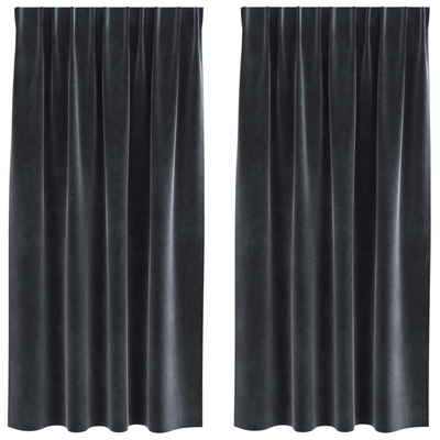 Zasłony zaciemniające 2 pcs Ciemnoszary 140 x 175 cm Aksamit