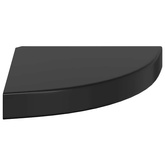 vidaXL Narożne półki ścienne, 2 szt., połysk, czarne, 25x25x3,8cm, MDF
