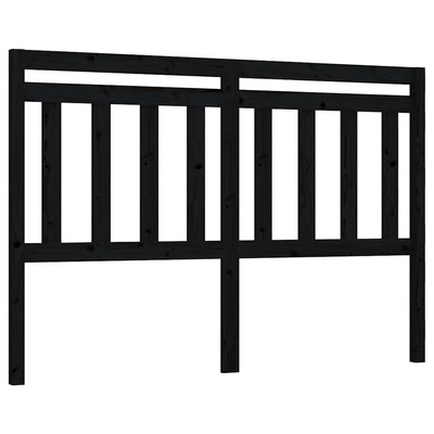 Wezgłowie łóżka, czarne, 166x4x100 cm, lite drewno sosnowe