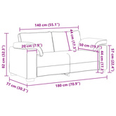 Sofa dwuosobowa Brązowy 180 cm tkanina