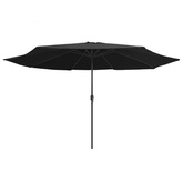 Parasol ogrodowy na metalowym słupku, 390 cm, czarny
