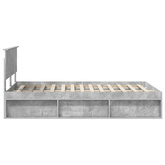 Ramka łóżka Szary beton 135 x 190 cm Drewno inżynieryjne