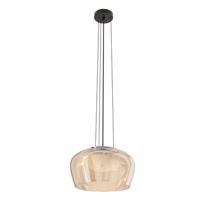 Lampa wisząca Insieme 35 szklana z kloszem bursztynowym nad stół