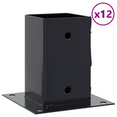 Podstawy słupków kwadratowe 12 szt. Antracyt 91x91 mm