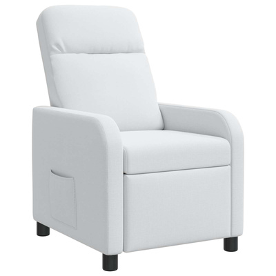 Fotel recliner Biały tkanina