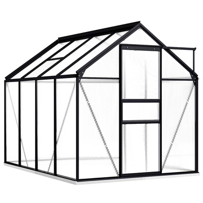 Szklarnia z ramą podstawy, antracytowa, aluminiowa, 4,75 m?