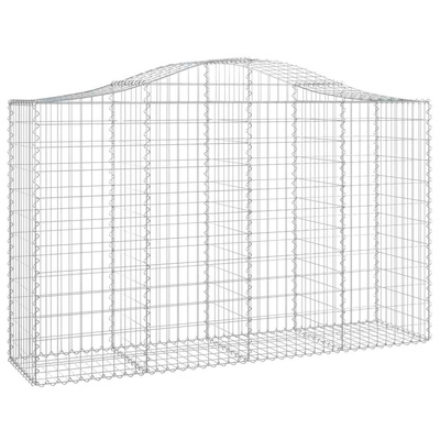 Kosze gabionowe, 8 szt, 200x50x120/140 cm, galwanizowane żelazo