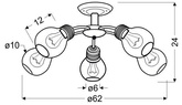 Lampa sufitowa patynowa druciany abażur 5x60W Gliva 35-56603