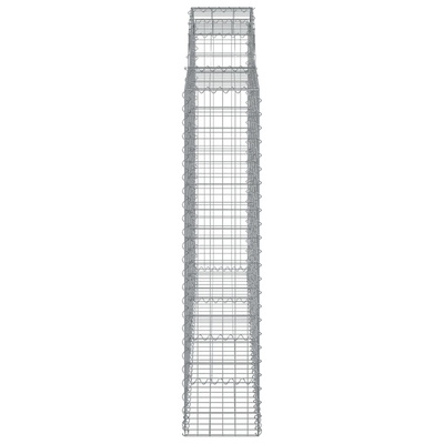 Kosze gabionowe, 12 szt, 200x30x140/160cm, galwanizowane żelazo